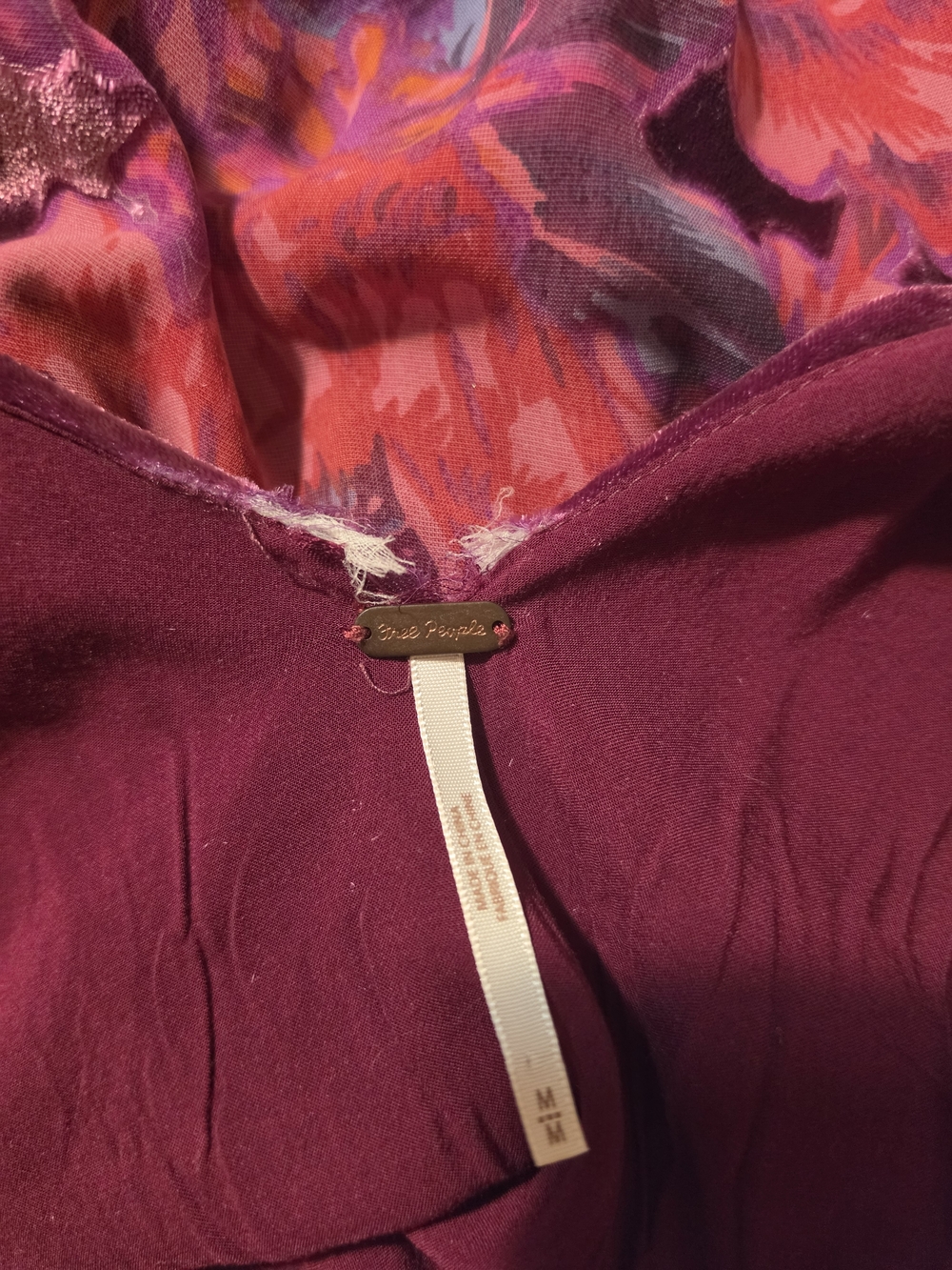 Free People Plum Velvet Floral V-Neck Maxi Dress - Picture 3 of 8